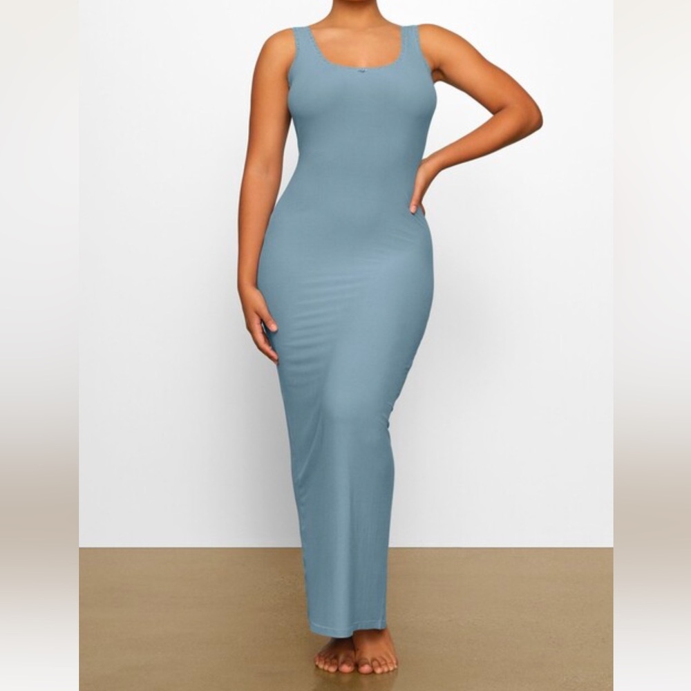 Skims Soft Lounge Lace Dress - Arctic - Small